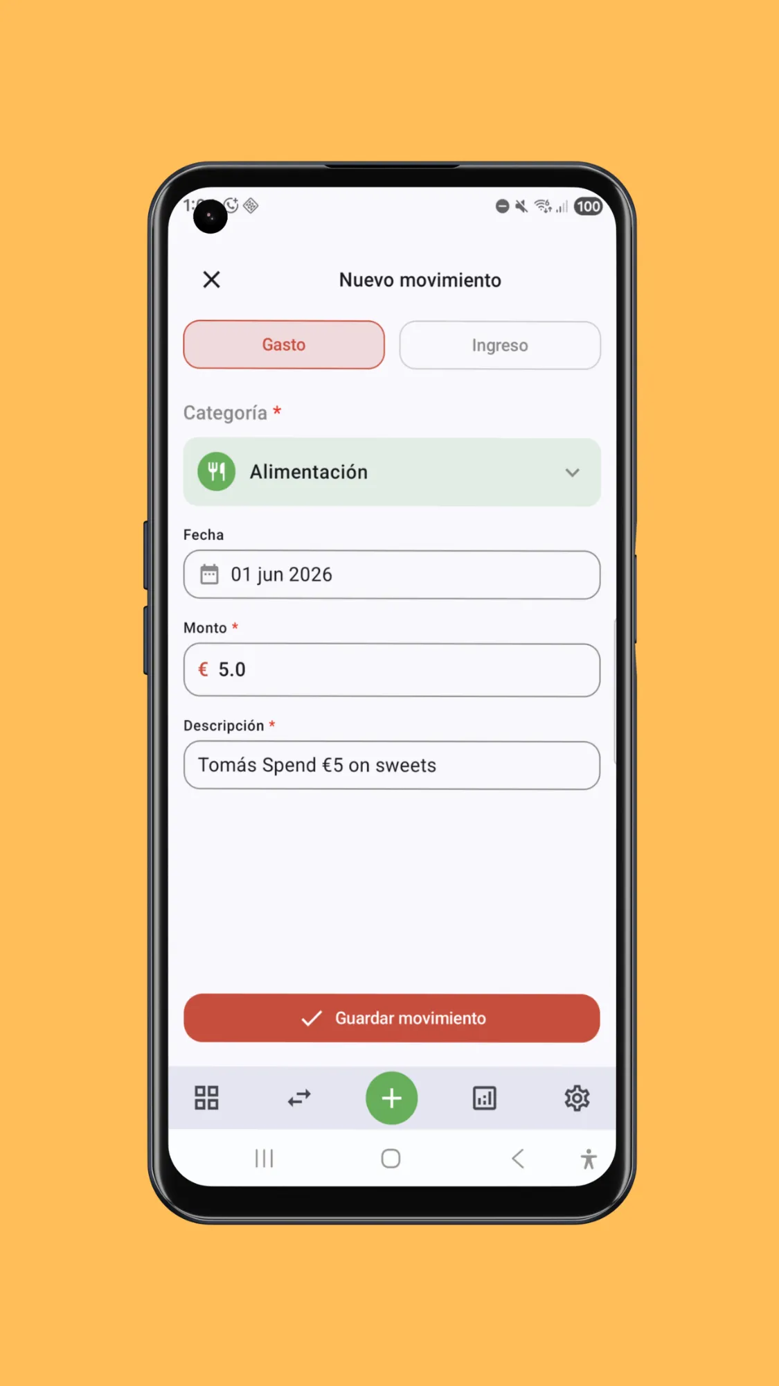Registro desde notificación